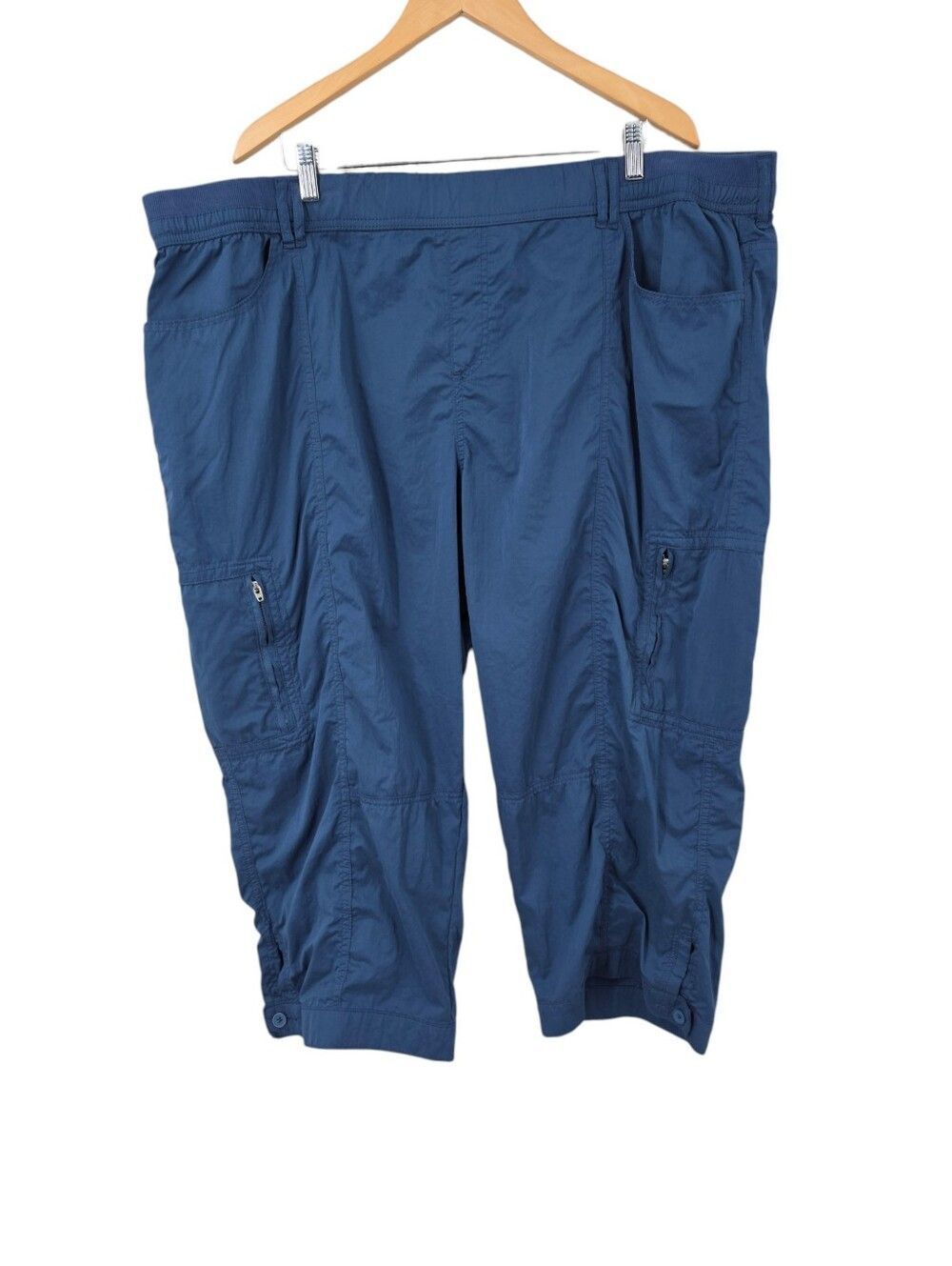 Westbound Parachute Crop Lightweight Blue Utility Cargo Cropped Pants Capri